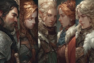 create fantasy dnd character or dnd character design