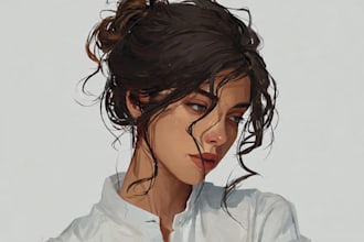 draw digital illustration in semi realistic style
