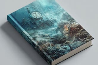 design an eye catching book cover with back and spine