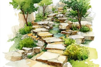 make watercolor landscape design