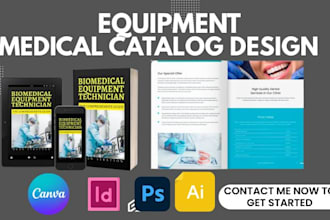 design equipment catalog, product catalog, guidebook for medical, pharmaceutical