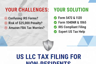 do US llc tax filing for non resident, form 5472, 1120, 1040nr, 1065