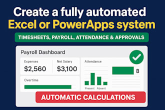 create excel  powerapps timesheet , payroll system