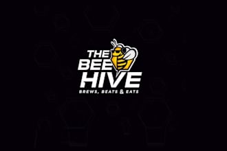design bar bee hive modern music venue logo
