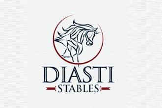 design classic horse training facility logo