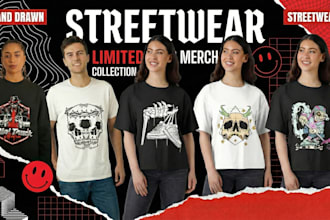 design a detailed vector vintage streetwear illustration