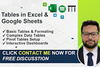 create professional tables in excel and google sheets