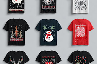 do ugly christmas sweater and t shirts design