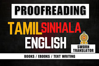 proofreading and edit tamil sinhala english
