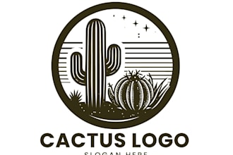 create awesome and gorgeous cactus logo design