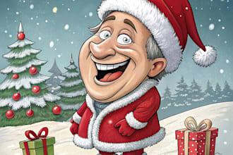 design unique christmas cartoon caricature
