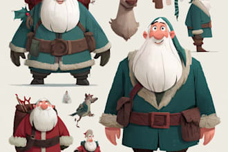 freehand style christmas character