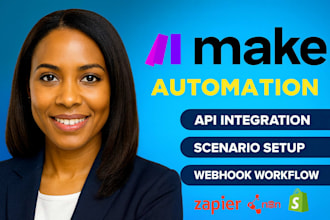 do make automation, make com make integromat make com scenario, zapier expert