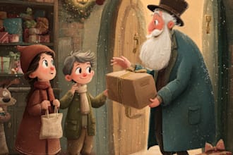 design christmas children story book illustration kids book children book cover