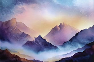 make watercolor landscape design