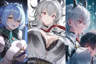 draw female characters in anime style nsfw and sfw lewd chibi manga illustration