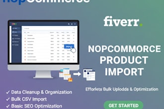nopcommerce product upload and catalog organization