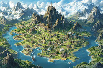make fantasy map illustration for novels and games