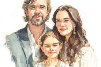 draw watercolor family portrait in procreate