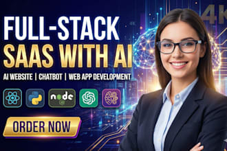 build full stack saas with ai, ai website, chatbot web application development