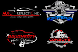 do unique modern  car wash truck detailing logo for your business