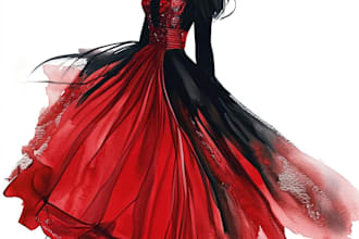 draw a fashion illustration or sketch