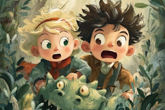 illustrate children story book illustration in watercolor, kids book artwork