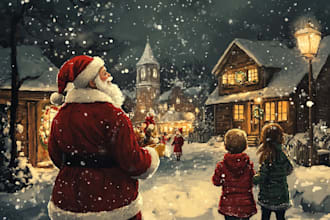 christmas children book illustration, bible illustration