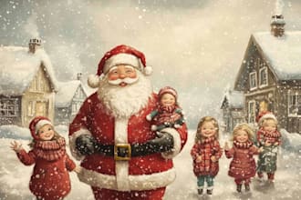 draw unique christmas illustration