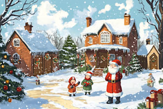 draw christmas illustrations for anything