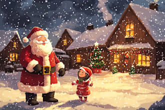 design christmas card and christmas illustration
