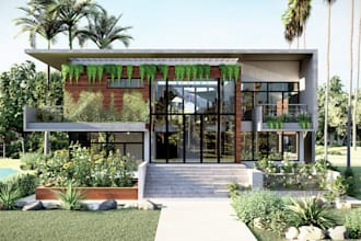 exterior or interior 3d renderings within a day