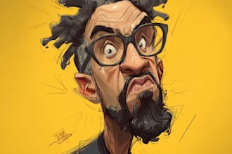 draw a digital caricature cartoon from a photo