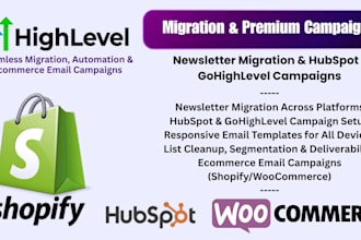 newsletter migration hubspot, gohighlevel campaign responsive template ecommerce