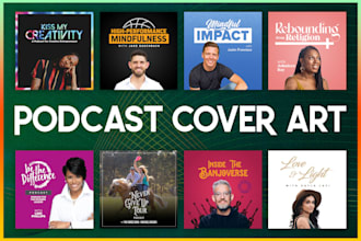 design podcast cover art or podcast logo