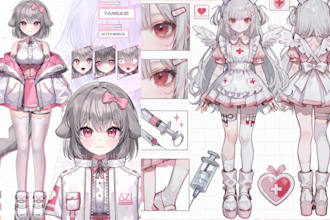 anime vtuber character vtuber fursona 3d avatar vrchat pngvtuber avatar model