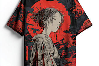 draw japanese art illustration for tshirt clothing design
