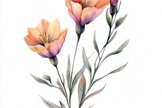 create a watercolor illustration of a botanical or a flower design