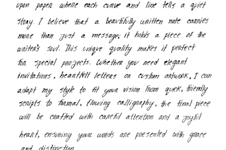 provide high quality custom handwritten text