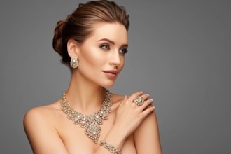 add jewelry on a realistic model, design, edit jewelry and retouch  jewelry
