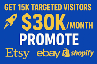 do ebay, esty and shopify store promotion to increase ebay traffic and sales