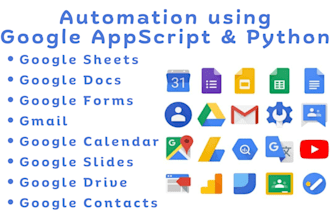 automate google forms, sheet, slides, gmail, calendar using appscript and python
