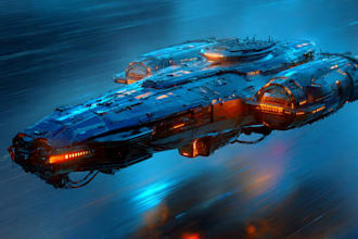 design spaceship, sci fi illustration and sci fi art