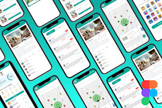 design modern mobile app UI UX in figma with clickable prototype