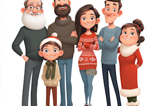 design unique christmas illustrations, cards, and holiday
