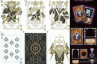 card game design trading card playing card illustration tcg tarot card template