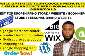 optimize google merchant center product feed, fix shopping ads disapproved issue