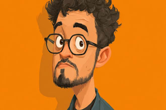 draw your photo into a big head cartoon caricature