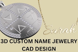 create custom name pendant necklace and teeth grillz in 3d jewelry cad design