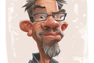 draw a digital caricature cartoon from a photo